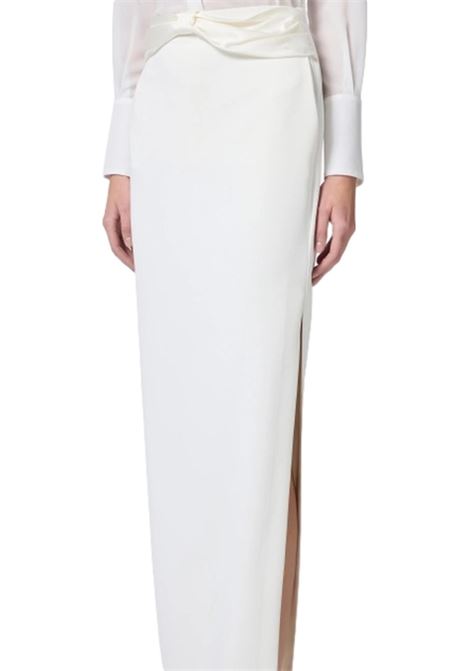 Crepe skirt with satin bow ELISABETTA FRANCHI | skirts | GO10151E2360